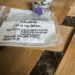 Silver Ring with Purple Stone